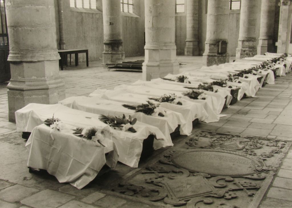 Victims laid out in the Grote or Maria Magdalenakerk